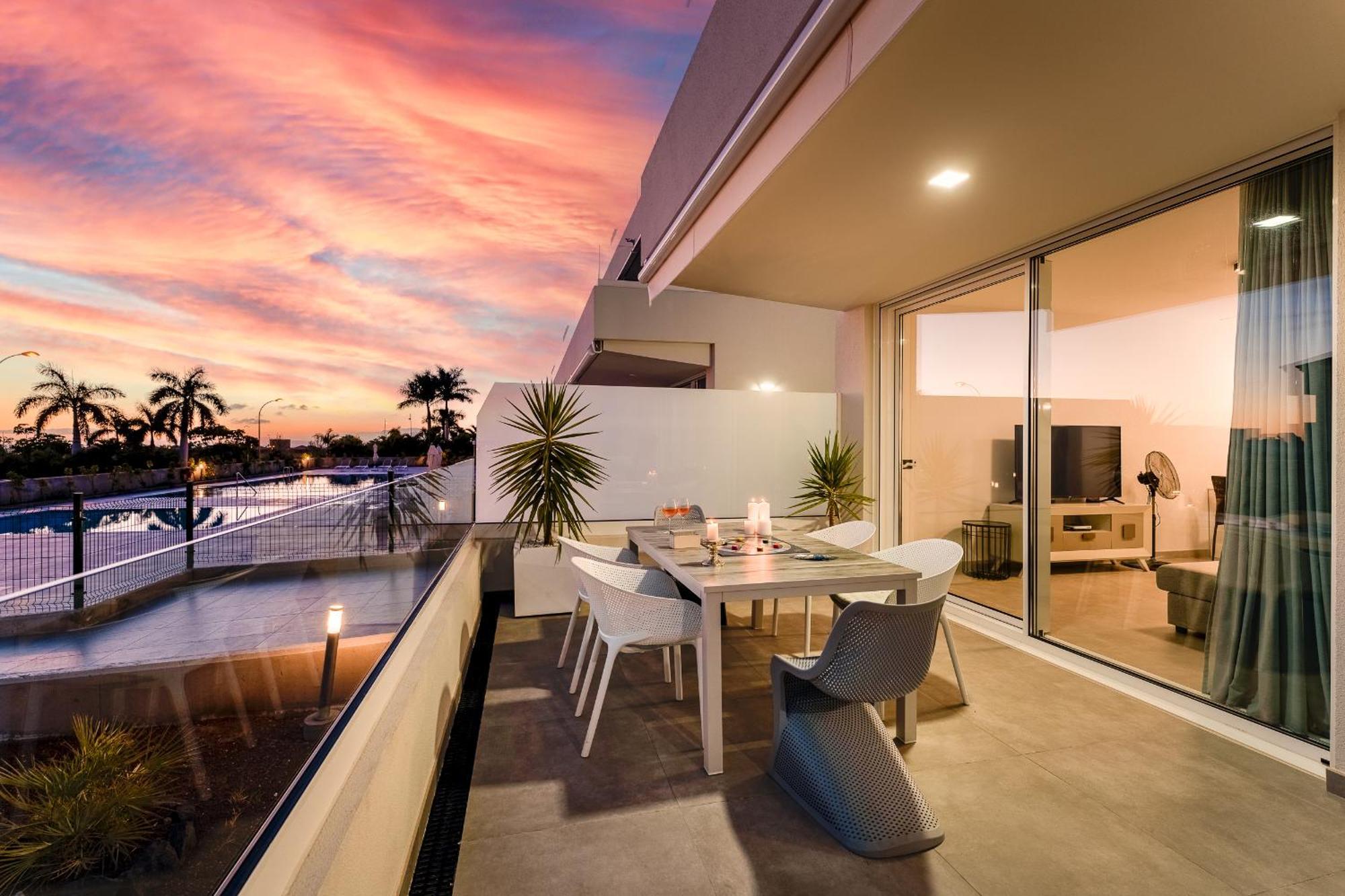 Modern New Apartment Las Terrazas De Costa Adeje. Heated Pool, Big Terrace And Private Parking מראה חיצוני תמונה